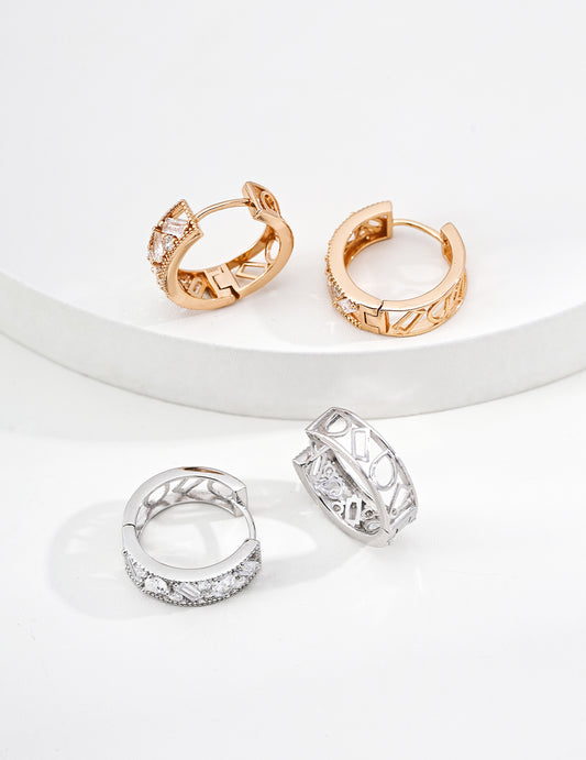 Elegant Cirzon Stone Hoop Earrings